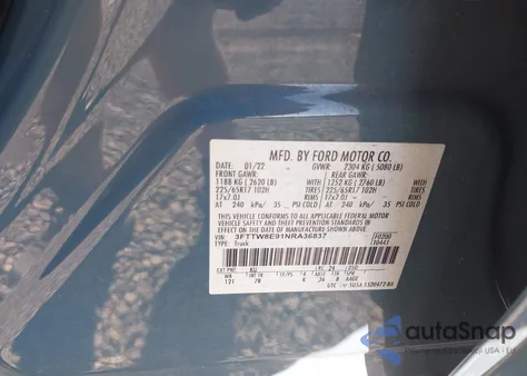 2022 Ford Maverick Xlt from USA, damaged, VIN 3FTTW8E91NRA36837